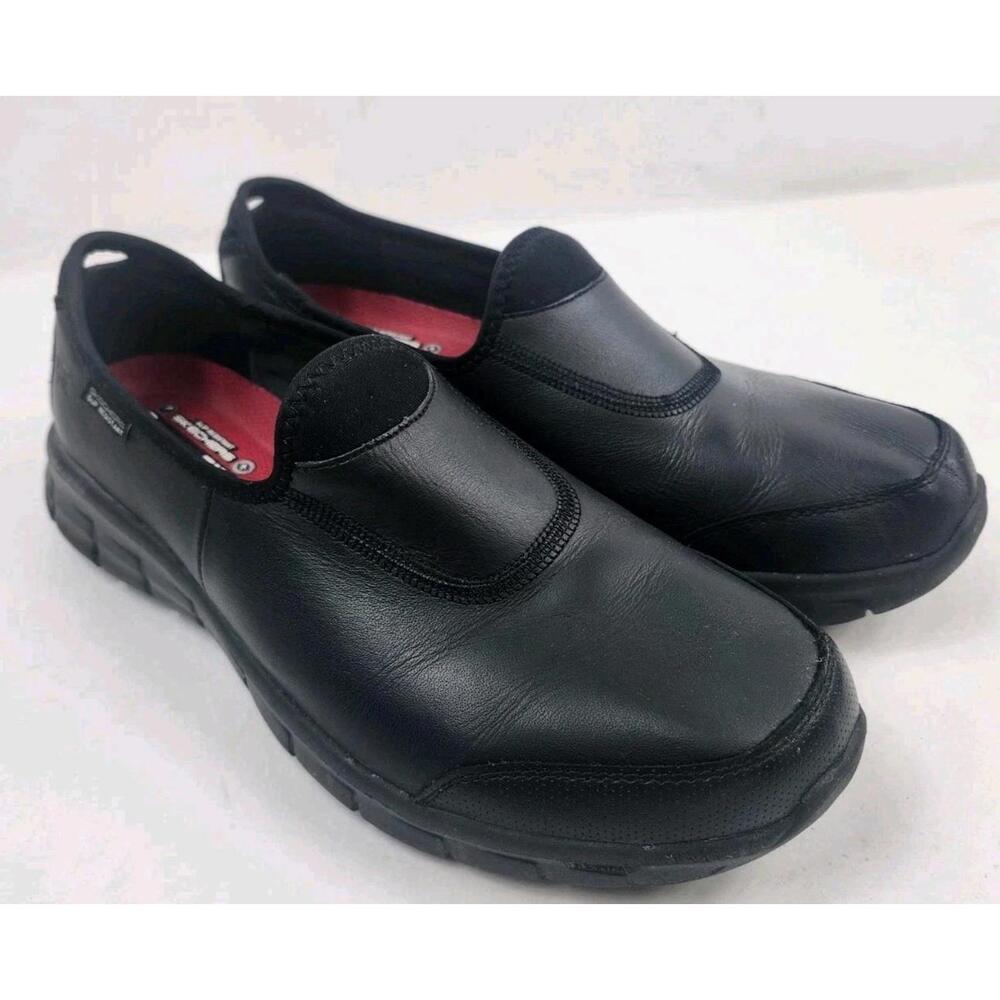 Skechers Work Womens 11 M Relaxed Fit Memory Foam Slip Reistant EH Shoes Black